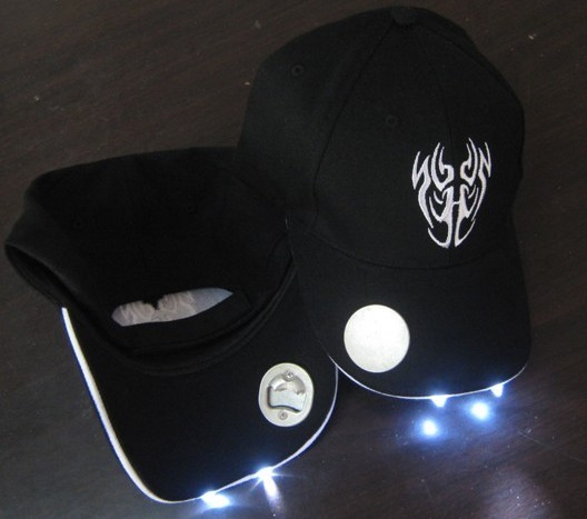 Led cap with opener