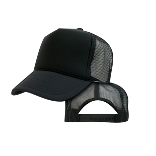 black trucker cap