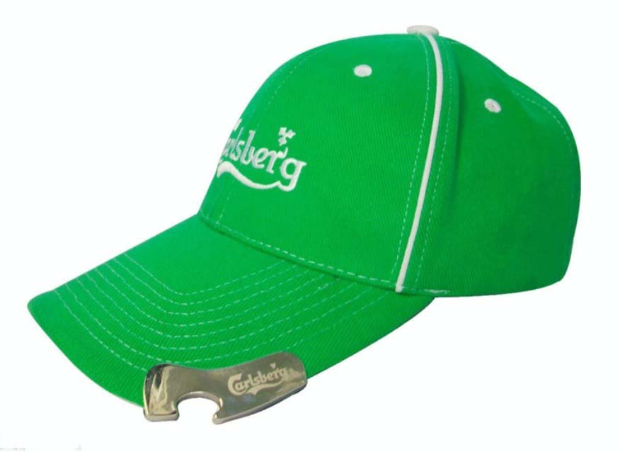 bottle green hat cap with custom opener