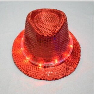 Sequined hat with led light