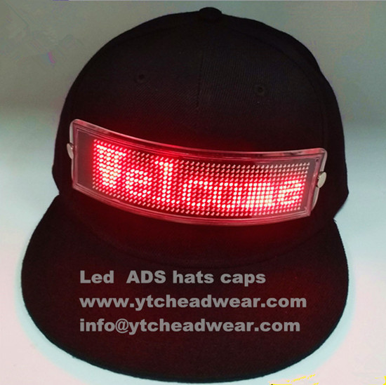 Special led light hats caps for advertisements