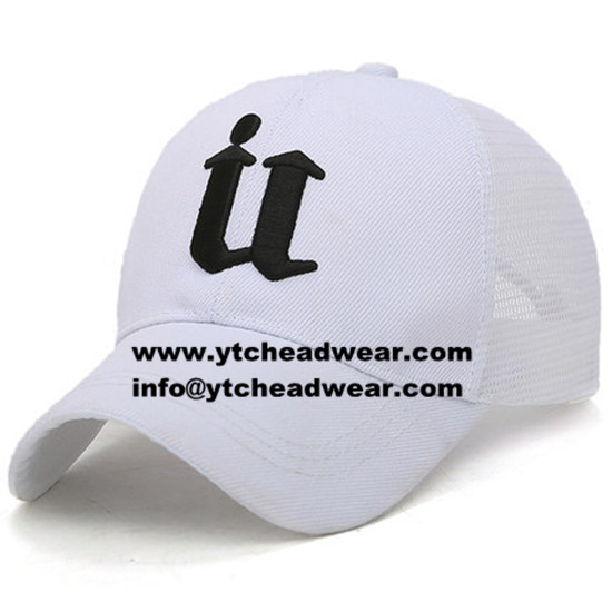White color embroidery trucker hats with snap back