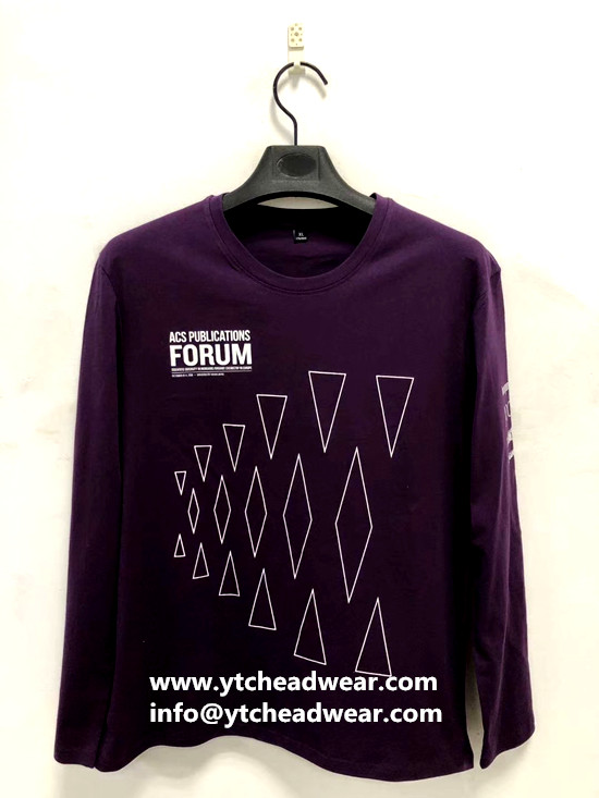 cotton crew-neck T- shirts with long sleeves